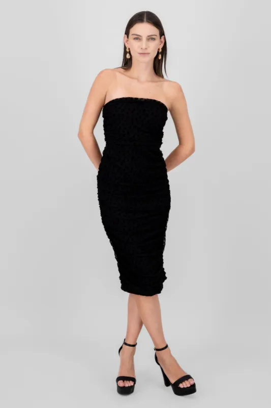 Vestido midi mesh drapeado sold by Shasa