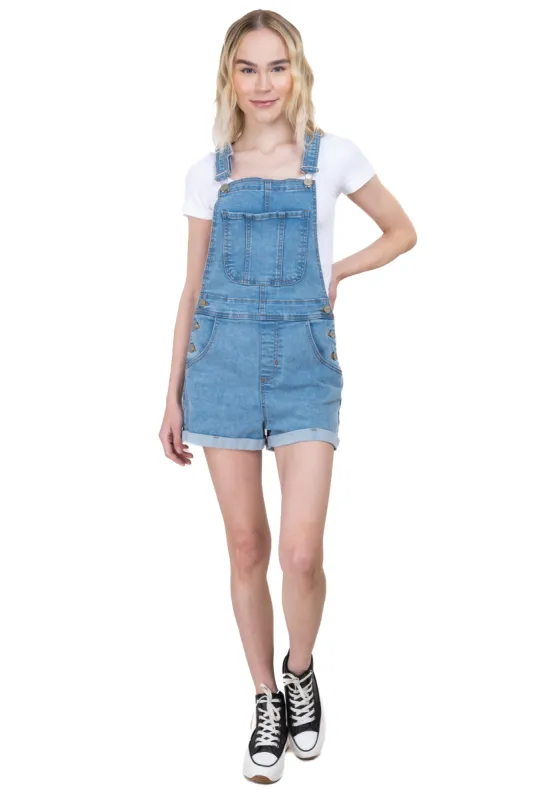 Overol short denim botones sold by Shasa