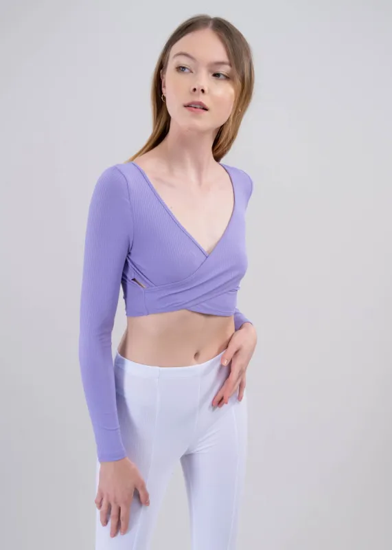 Top Cruzado Acanalado Cuello V Manga Larga sold by Shasa