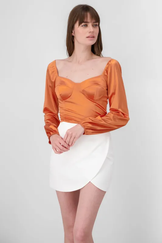 Blusa crop bustier satín sold by Shasa