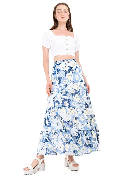 Falda maxi cintura elástica flores sold by Shasa product image thumbnail 2