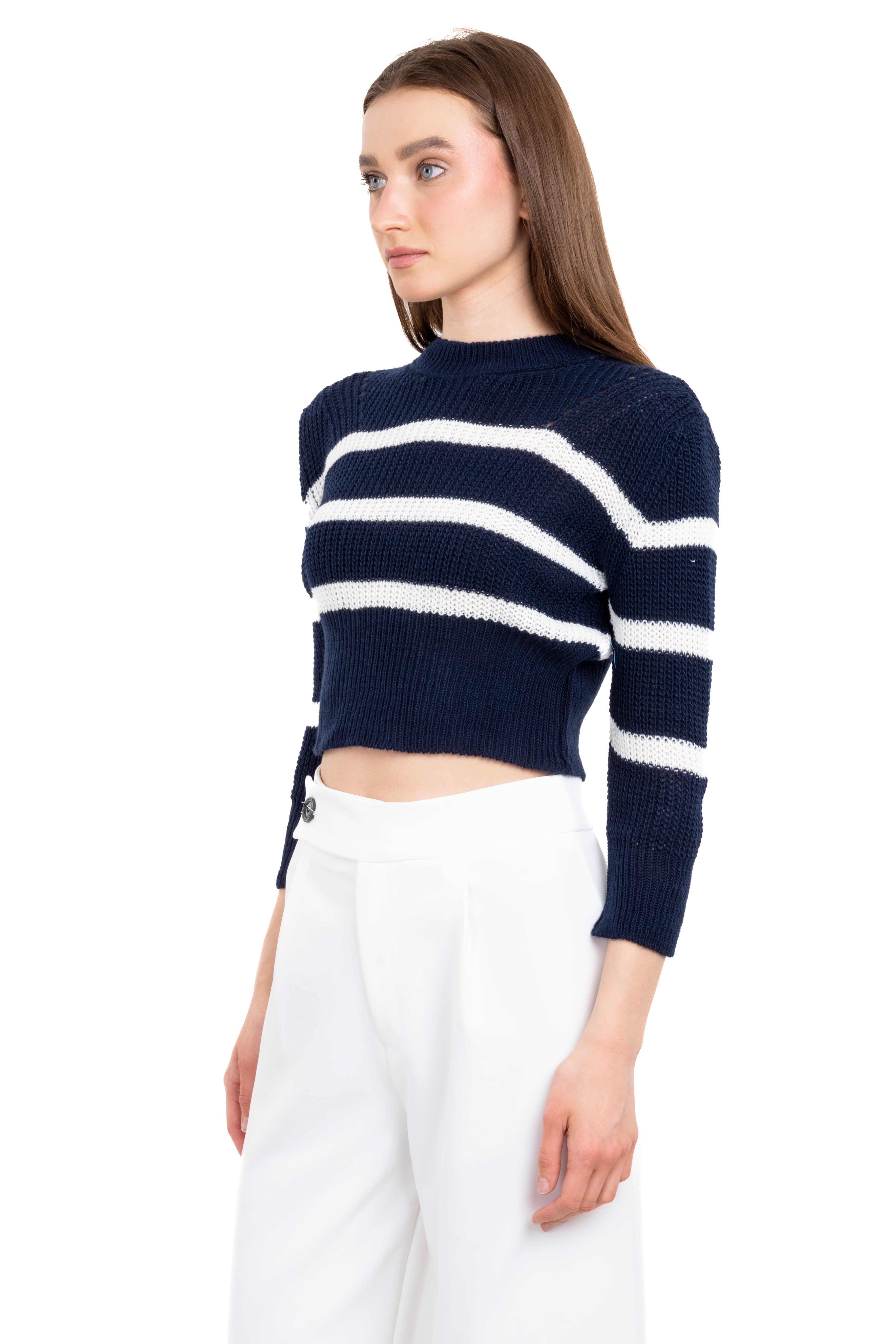 Suéter crop rayas sold by Shasa product image thumbnail 3