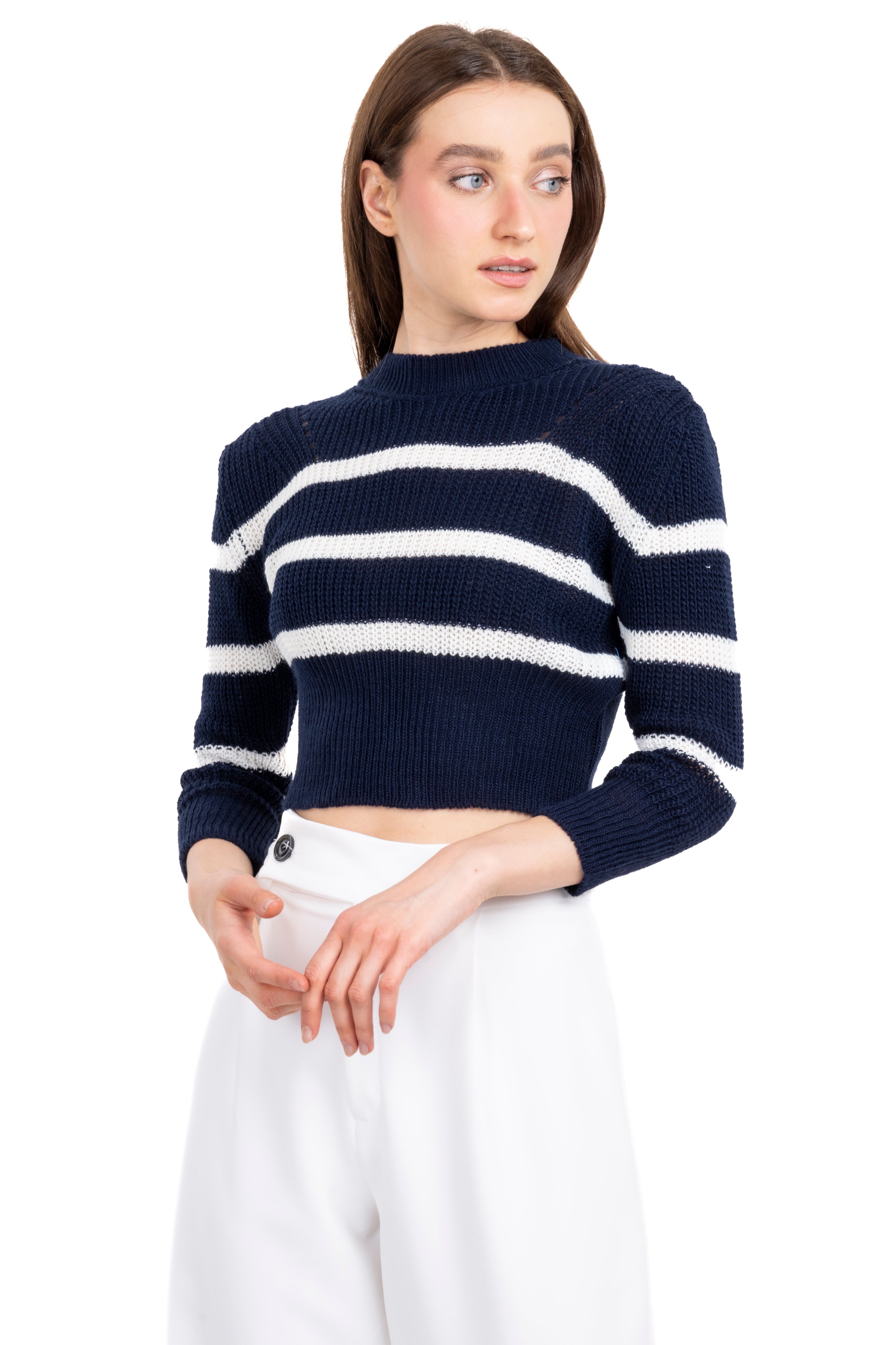 Suéter crop rayas sold by Shasa product image thumbnail 5