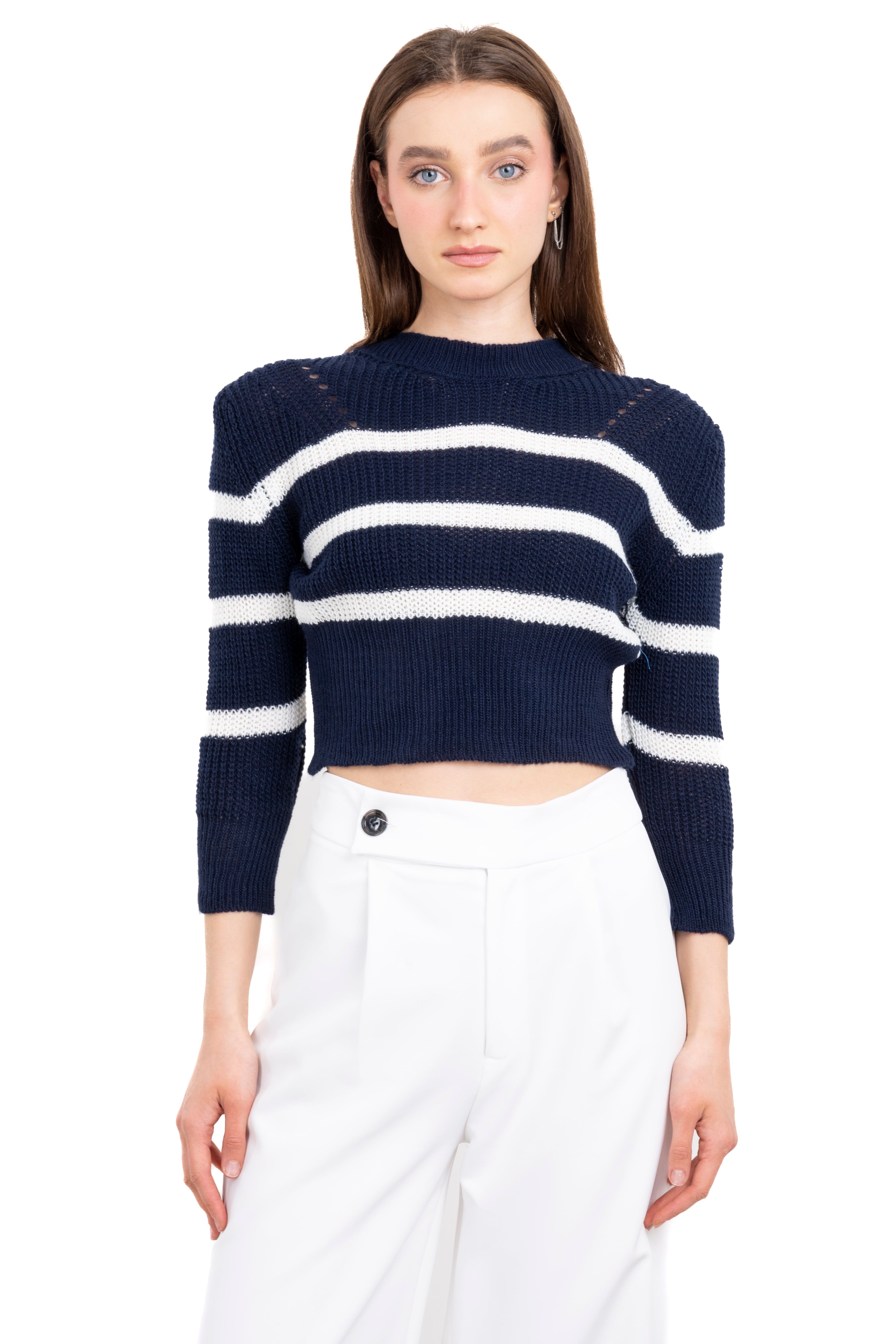 Suéter crop rayas sold by Shasa product image thumbnail 2