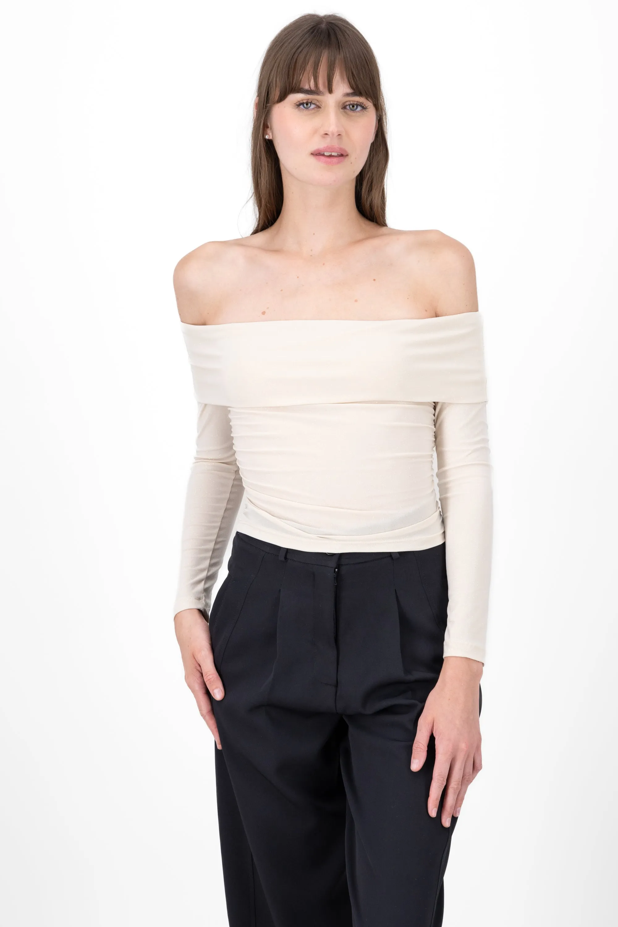 Top brillo sin hombros sold by Shasa