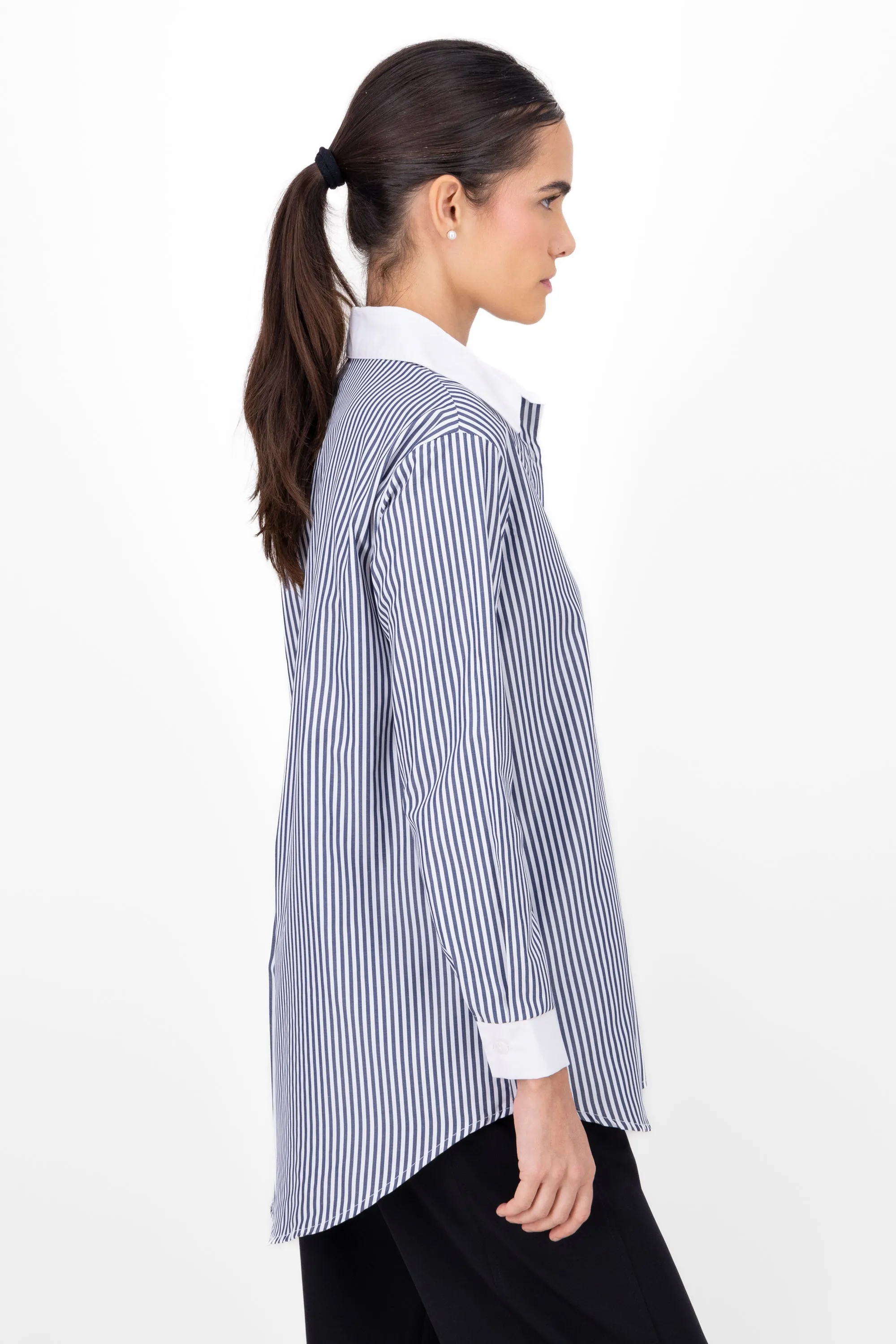 Camisa rayas contraste cuello y puños sold by Shasa product image thumbnail 3