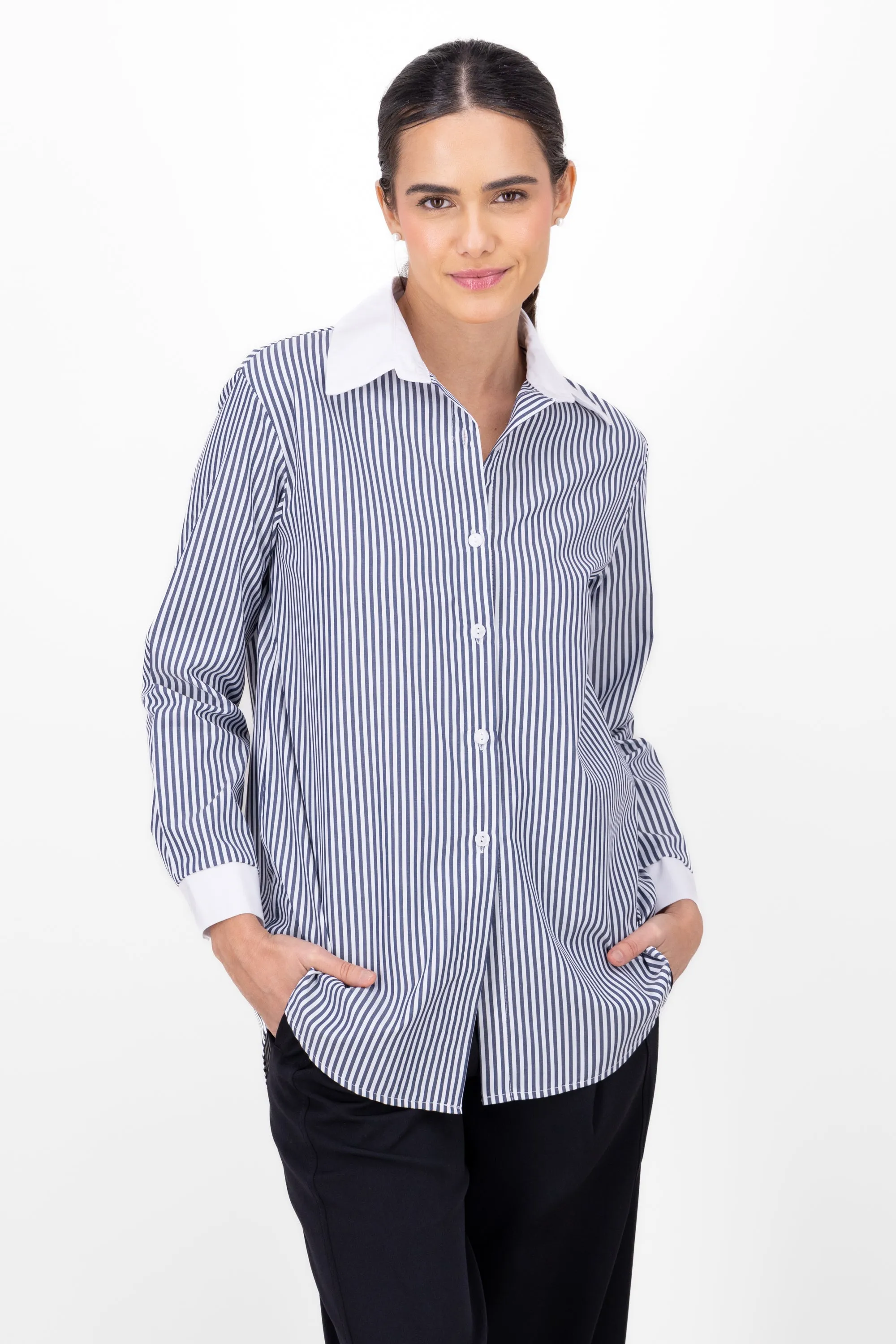 Camisa rayas contraste cuello y puños sold by Shasa product image thumbnail 2