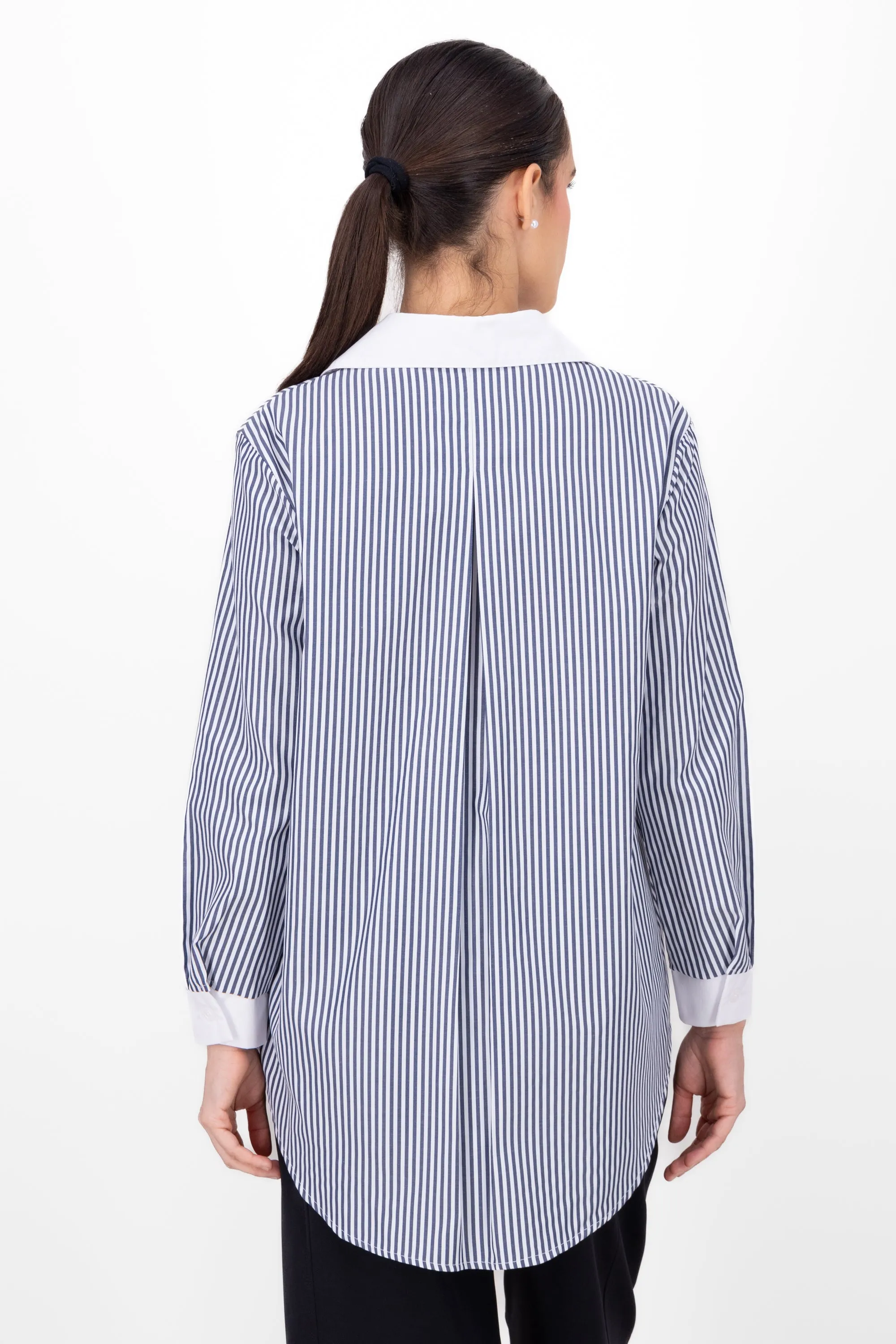 Camisa rayas contraste cuello y puños sold by Shasa product image thumbnail 4