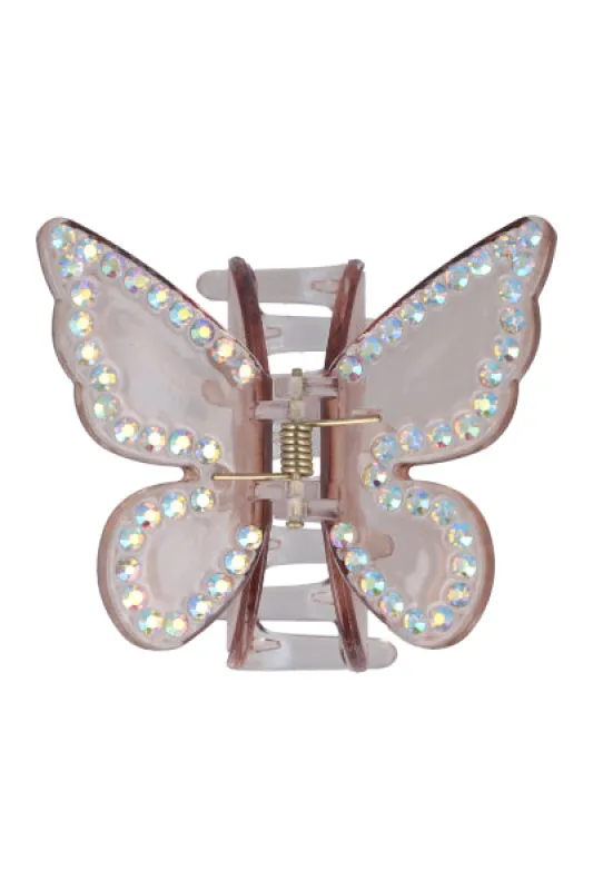 Pinza transparente mariposa brillos sold by Shasa