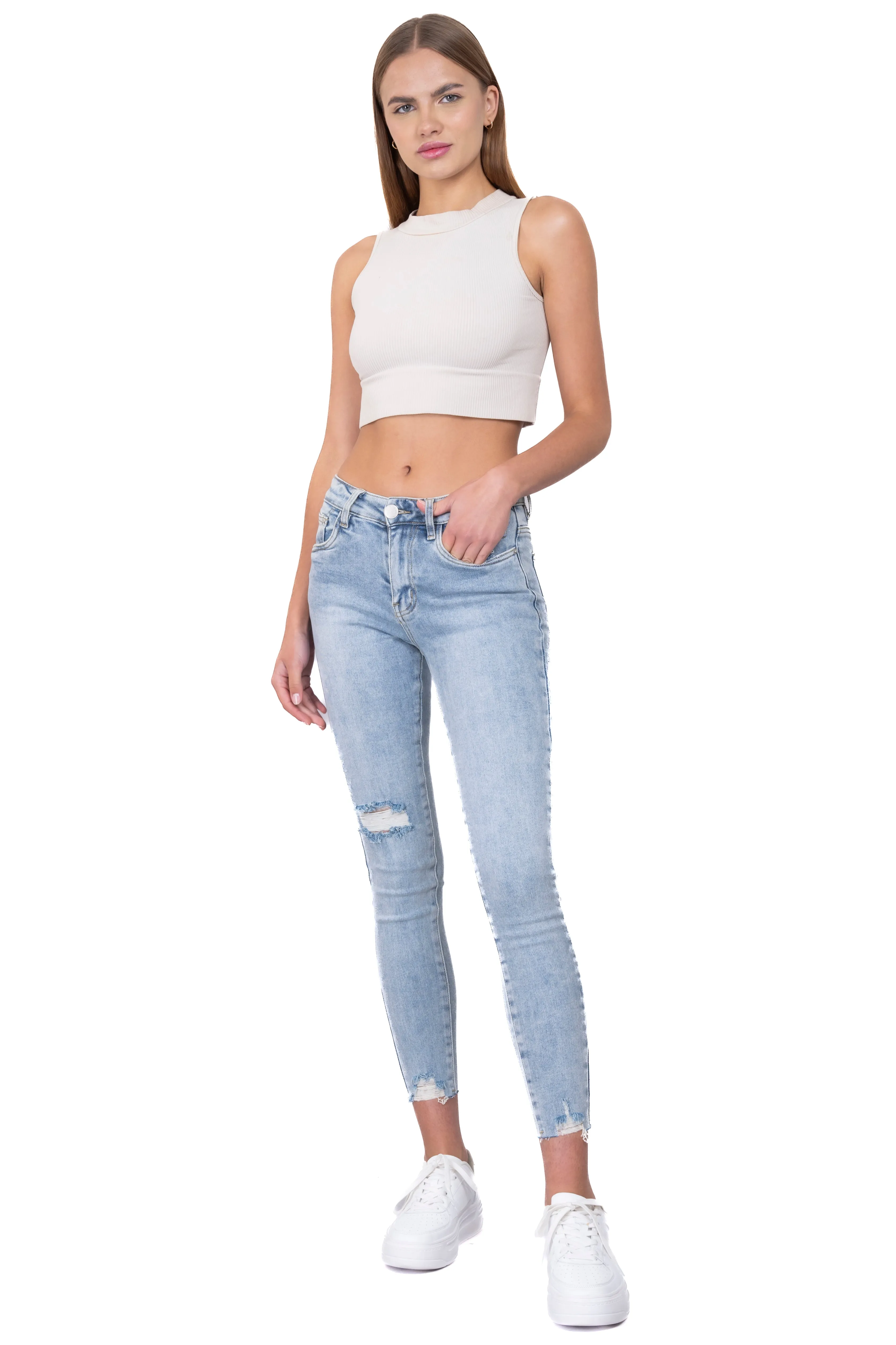 Jeasn skinny destrucción en tobillo sold by Shasa