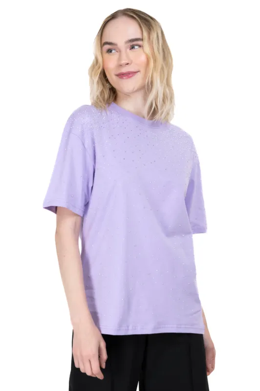 Playera cuello redondo brillos sold by Shasa