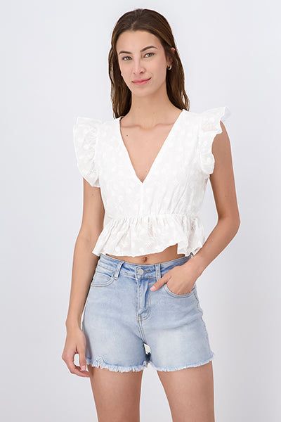 Blusa olanes bordado flores sold by Shasa