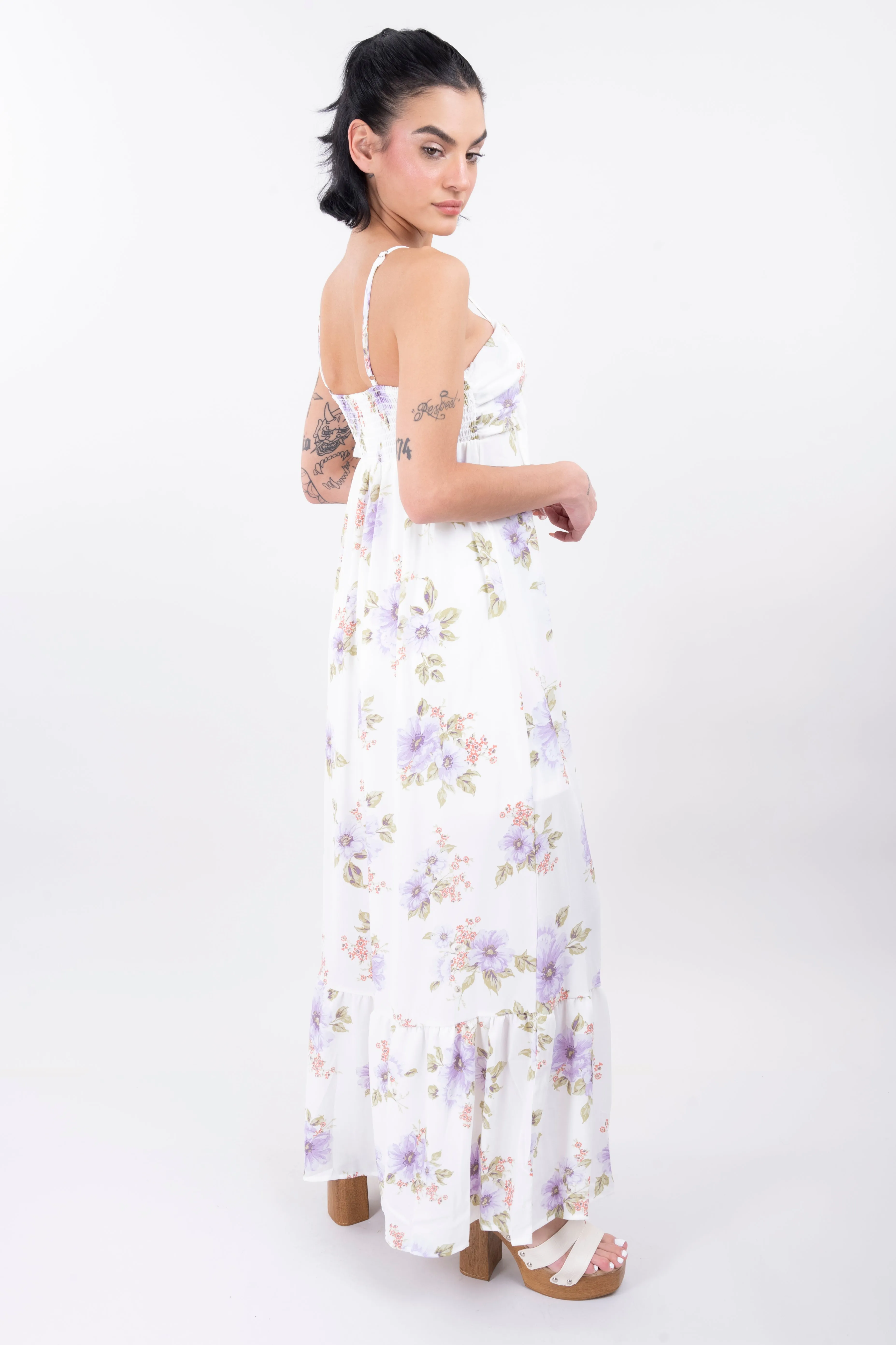 Vestido maxi abertura flores sold by Shasa product image thumbnail 3