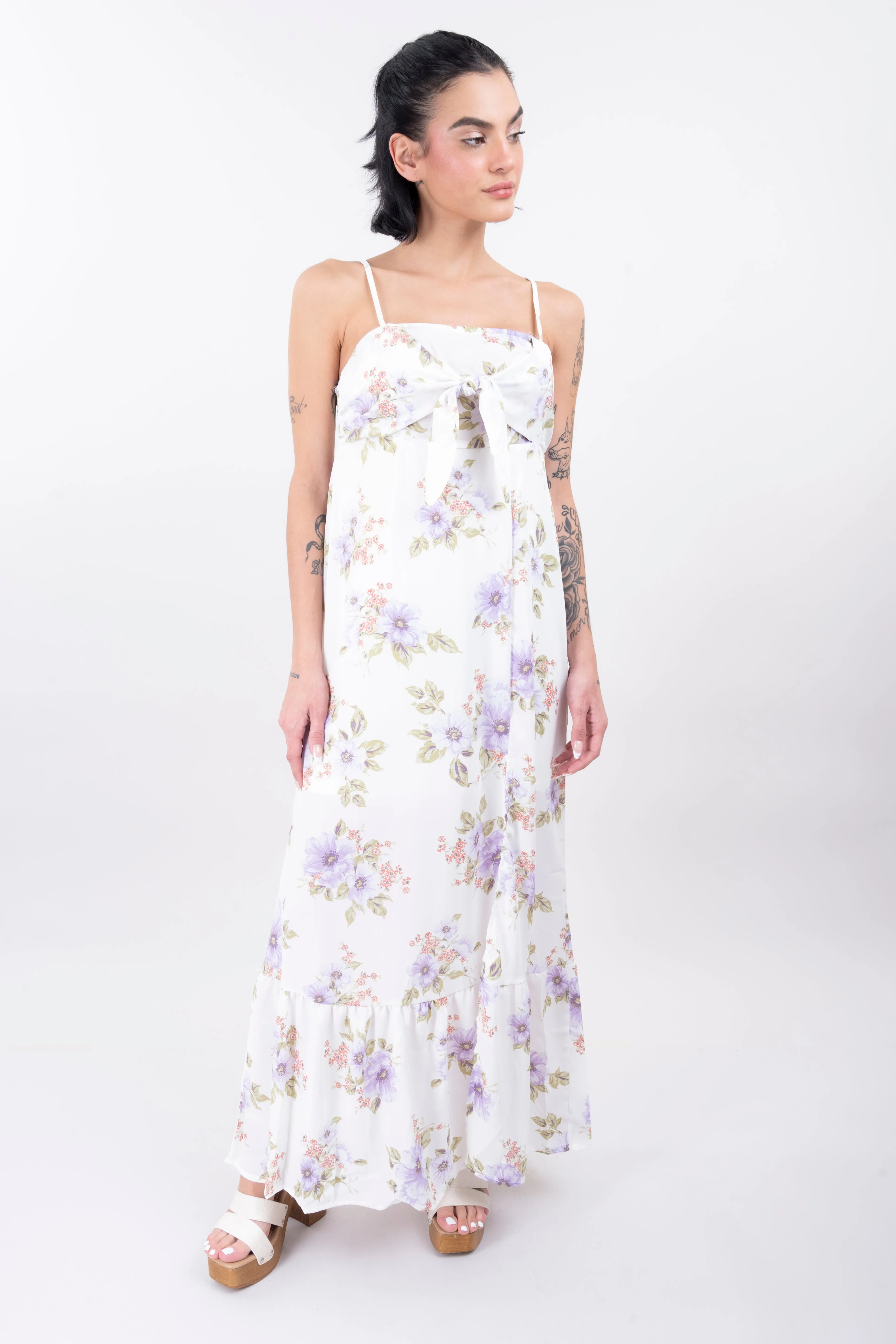 Vestido maxi abertura flores sold by Shasa product image thumbnail 2