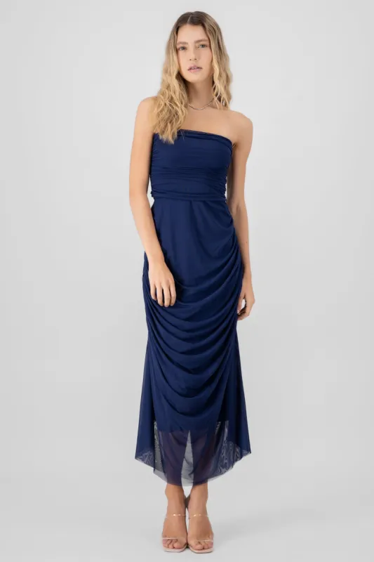Maxi Vestido Liso Mesh Strapless sold by Shasa
