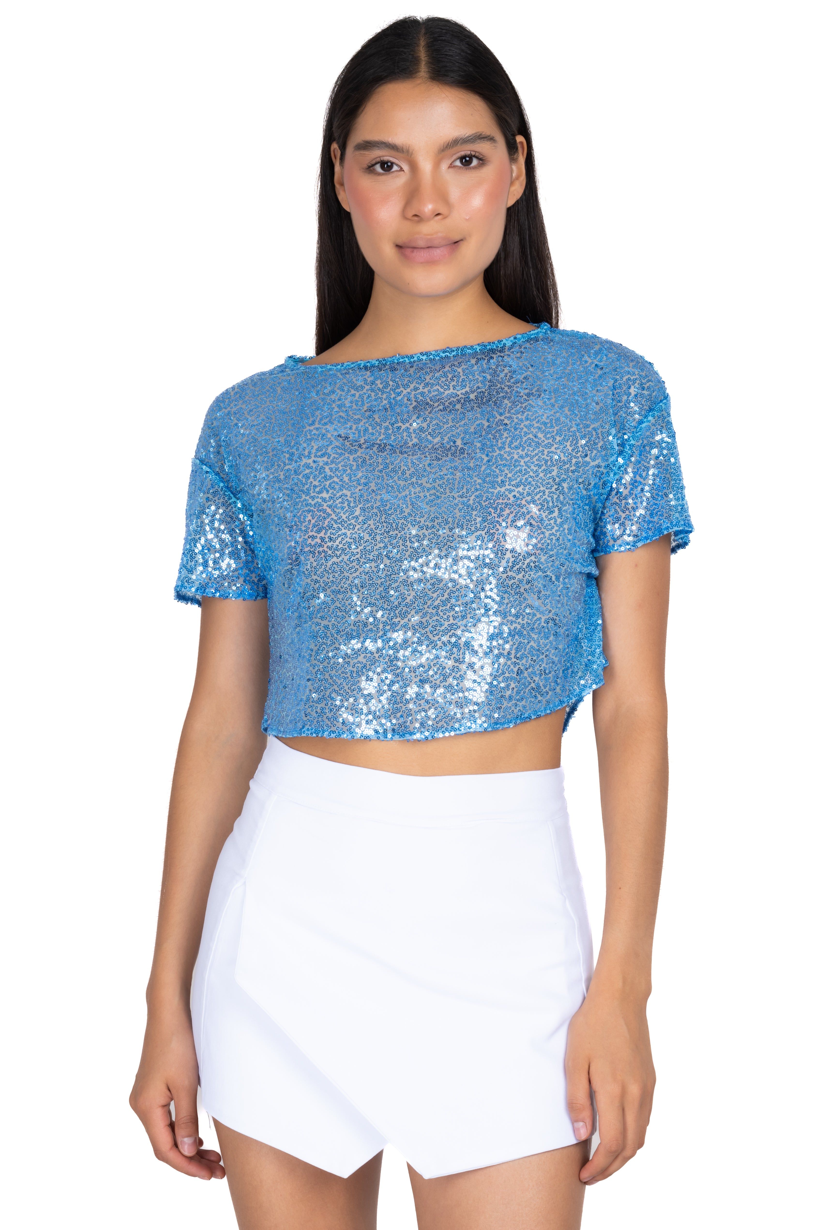 Top manga corta lentejuelas sold by Shasa