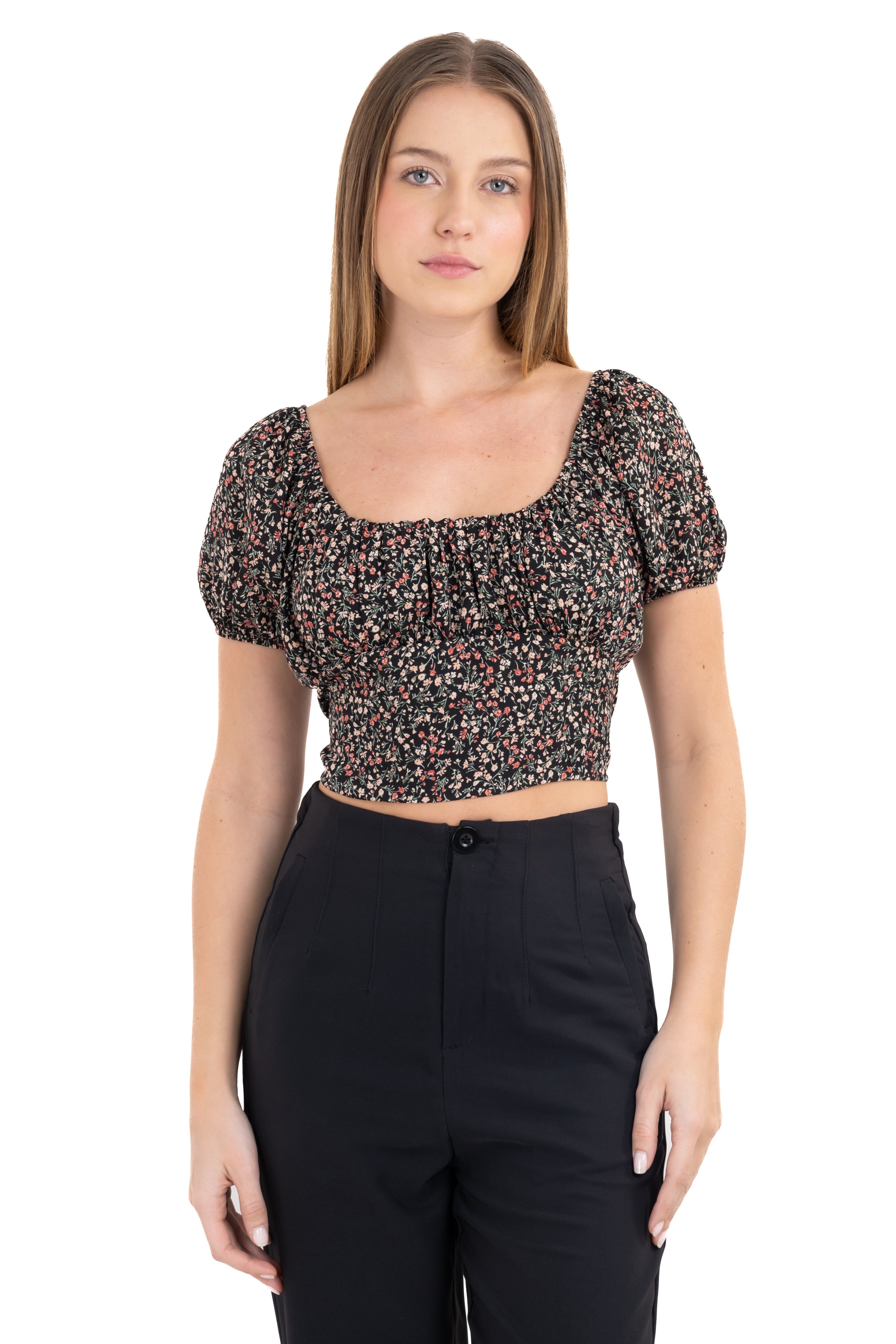 Blusa manga corta abullonada flores sold by Shasa product image thumbnail 2