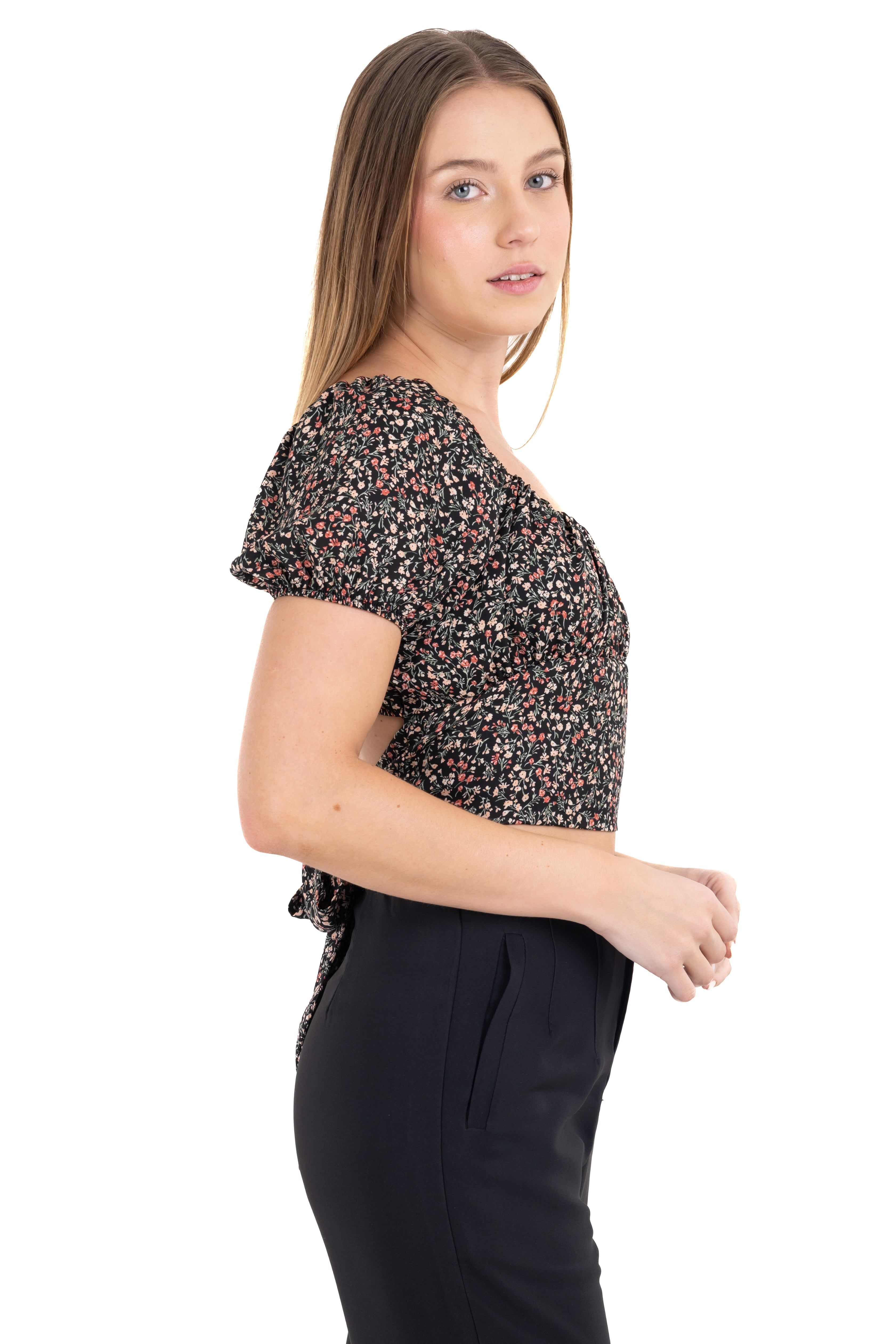 Blusa manga corta abullonada flores sold by Shasa product image thumbnail 3