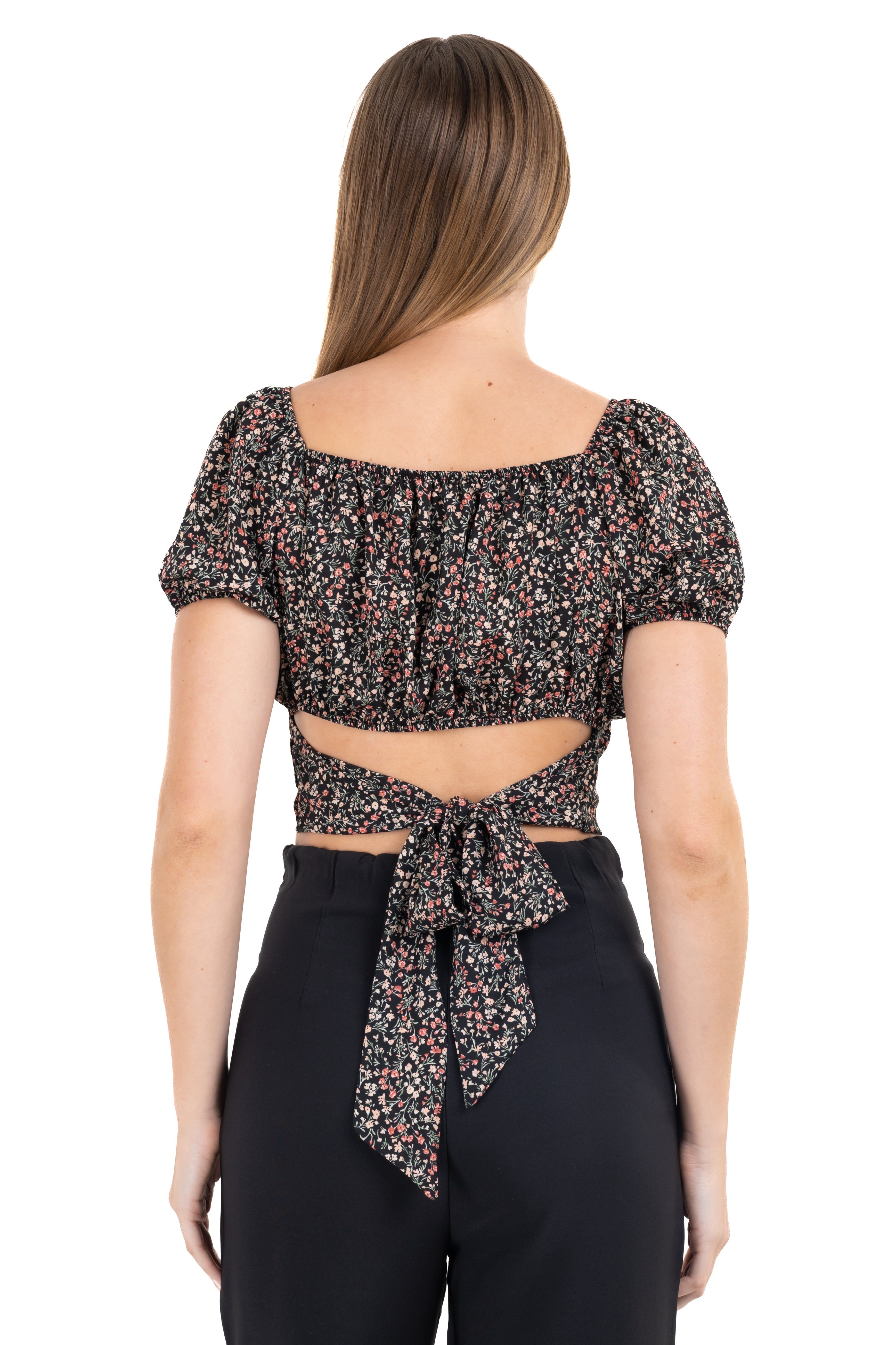 Blusa manga corta abullonada flores sold by Shasa product image thumbnail 4