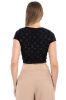 Top crop eyelets manga corta sold by Shasa