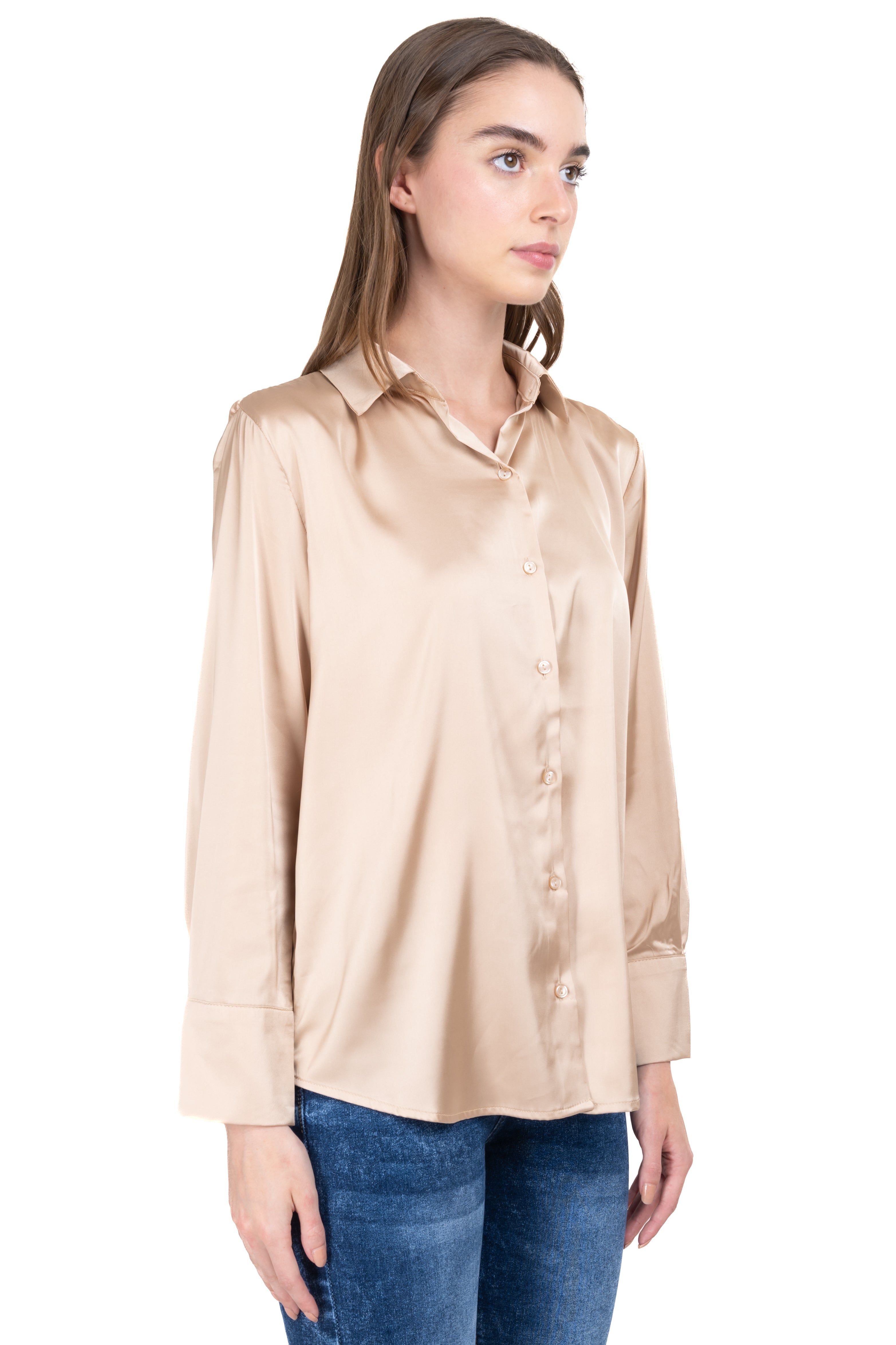 Camisa satín manga larga botones sold by Shasa product image thumbnail 3