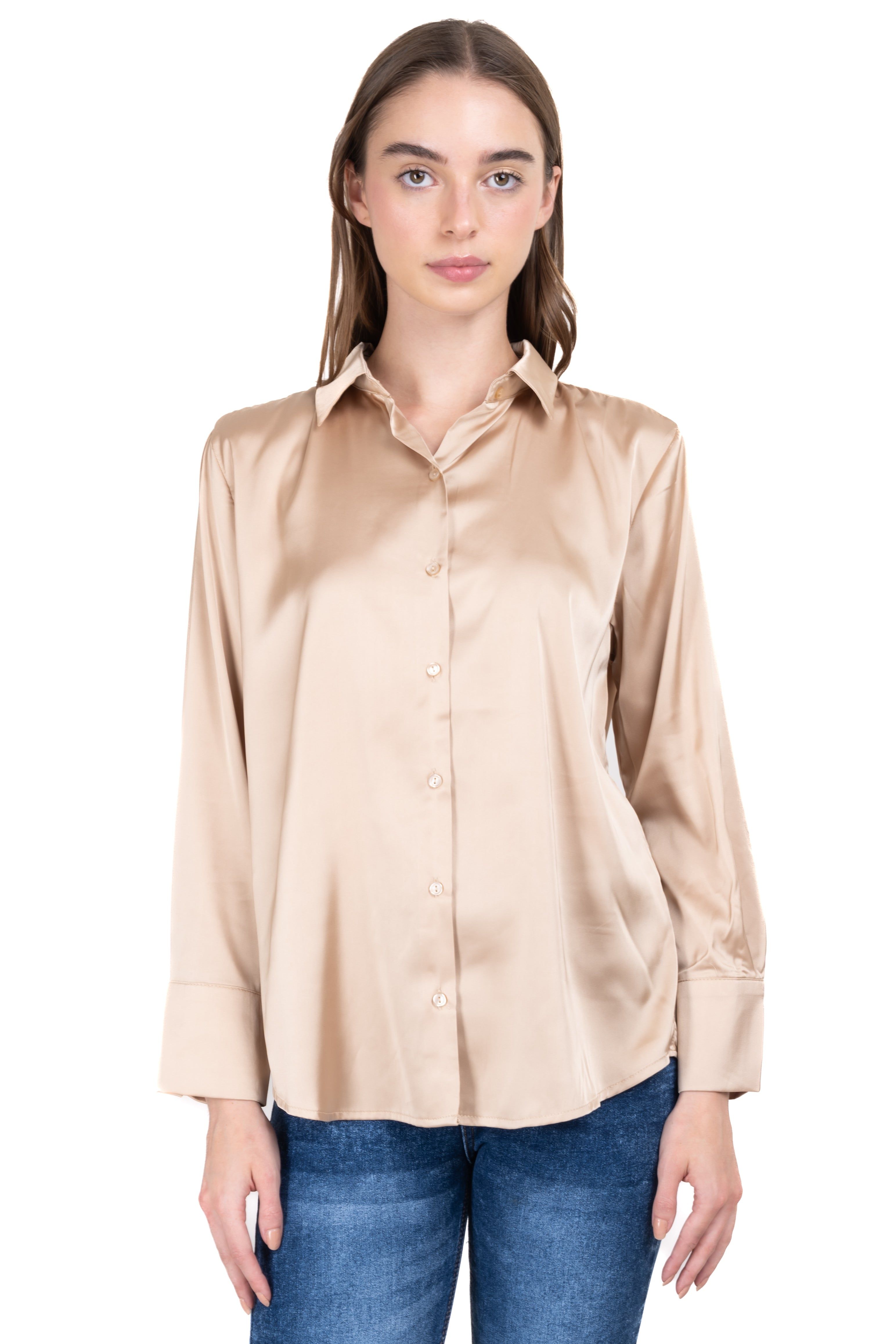 Camisa satín manga larga botones sold by Shasa product image thumbnail 2