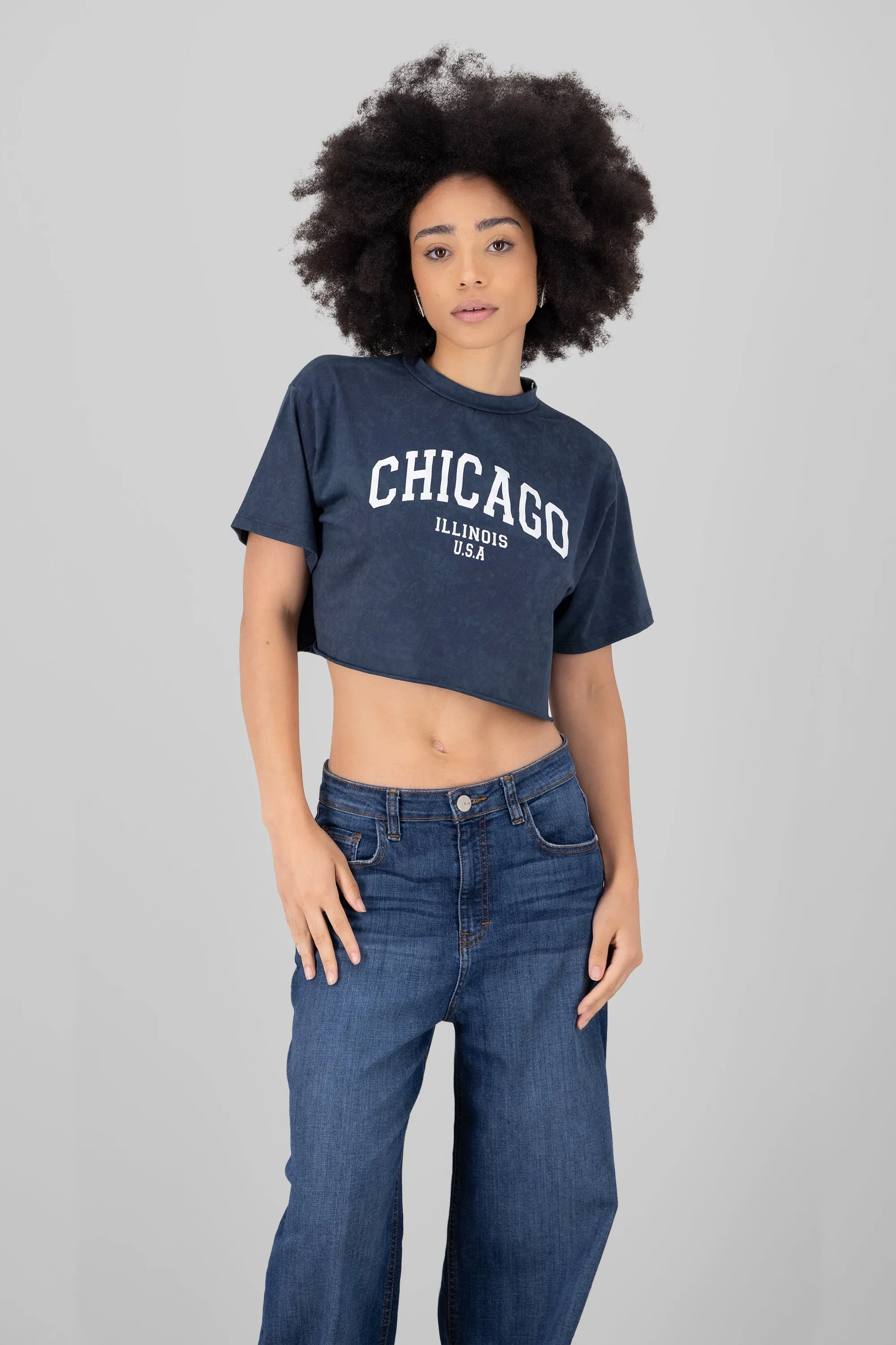 Playera crop acid wash chicago sold by Shasa product image thumbnail 2