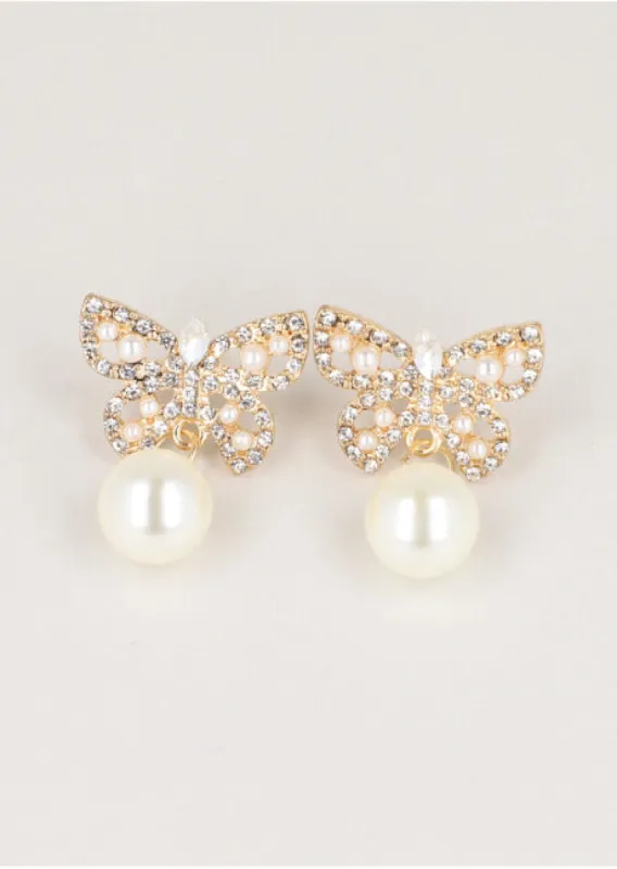 Aretes Mariposa Perlas sold by Shasa