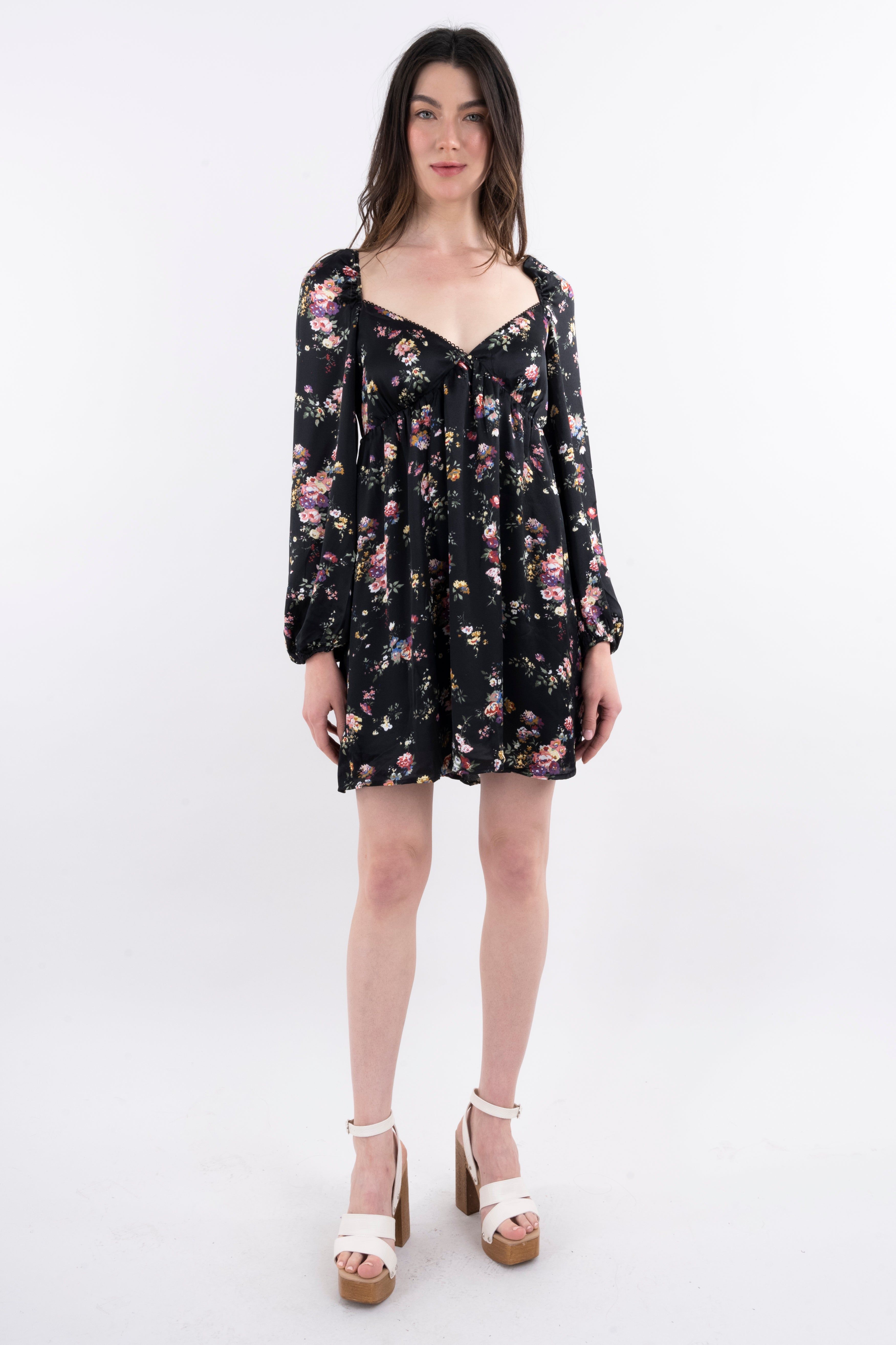 Vestido mini estampado flores satín sold by Shasa product image thumbnail 2