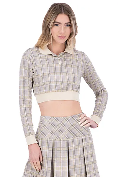 Top crop cuello polo cuadros sold by Shasa product image thumbnail 2