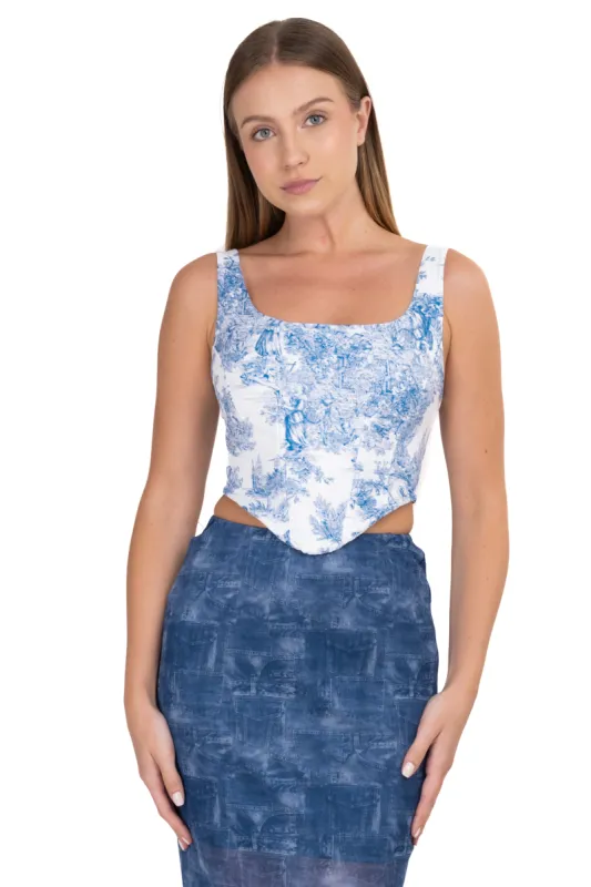 Top corset cintas estampado paisaje sold by Shasa