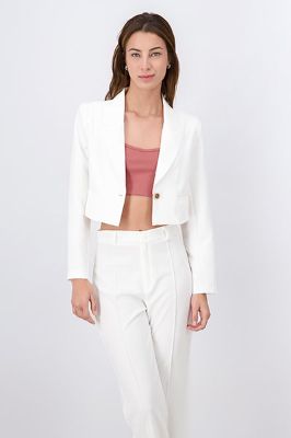 Saco crop solapa botón sold by Shasa