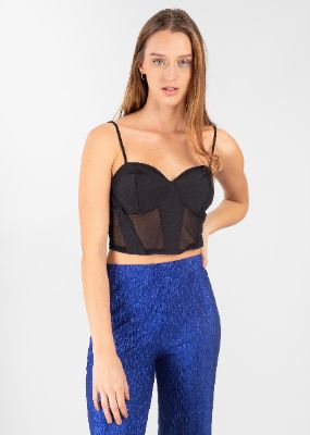 Top crop tirantes mesh sold by Shasa