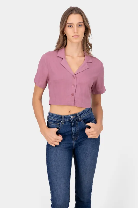 Camisa crop lisa sold by Shasa