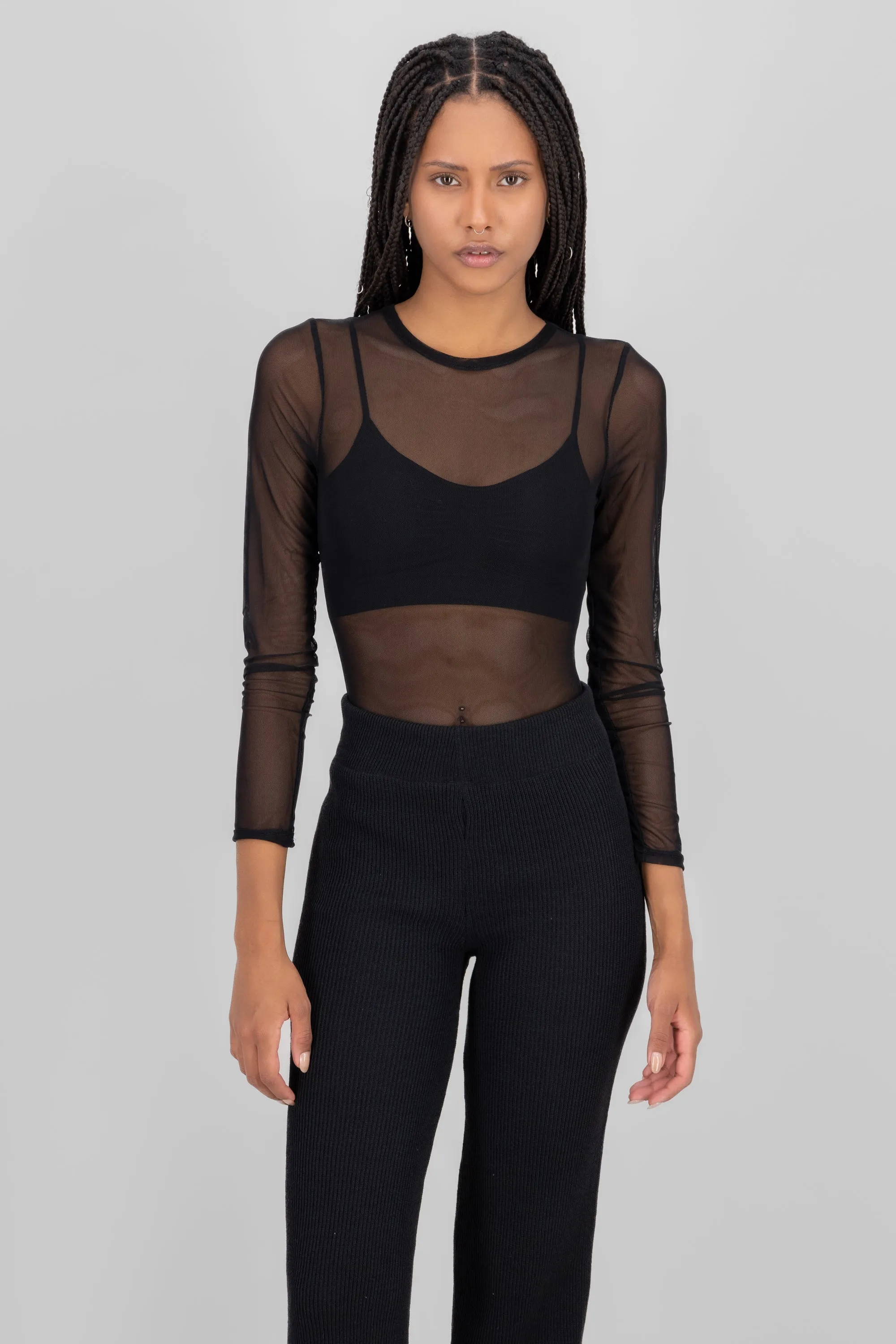 Bodysuit de manga larga de mesh liso sold by Shasa product image thumbnail 2