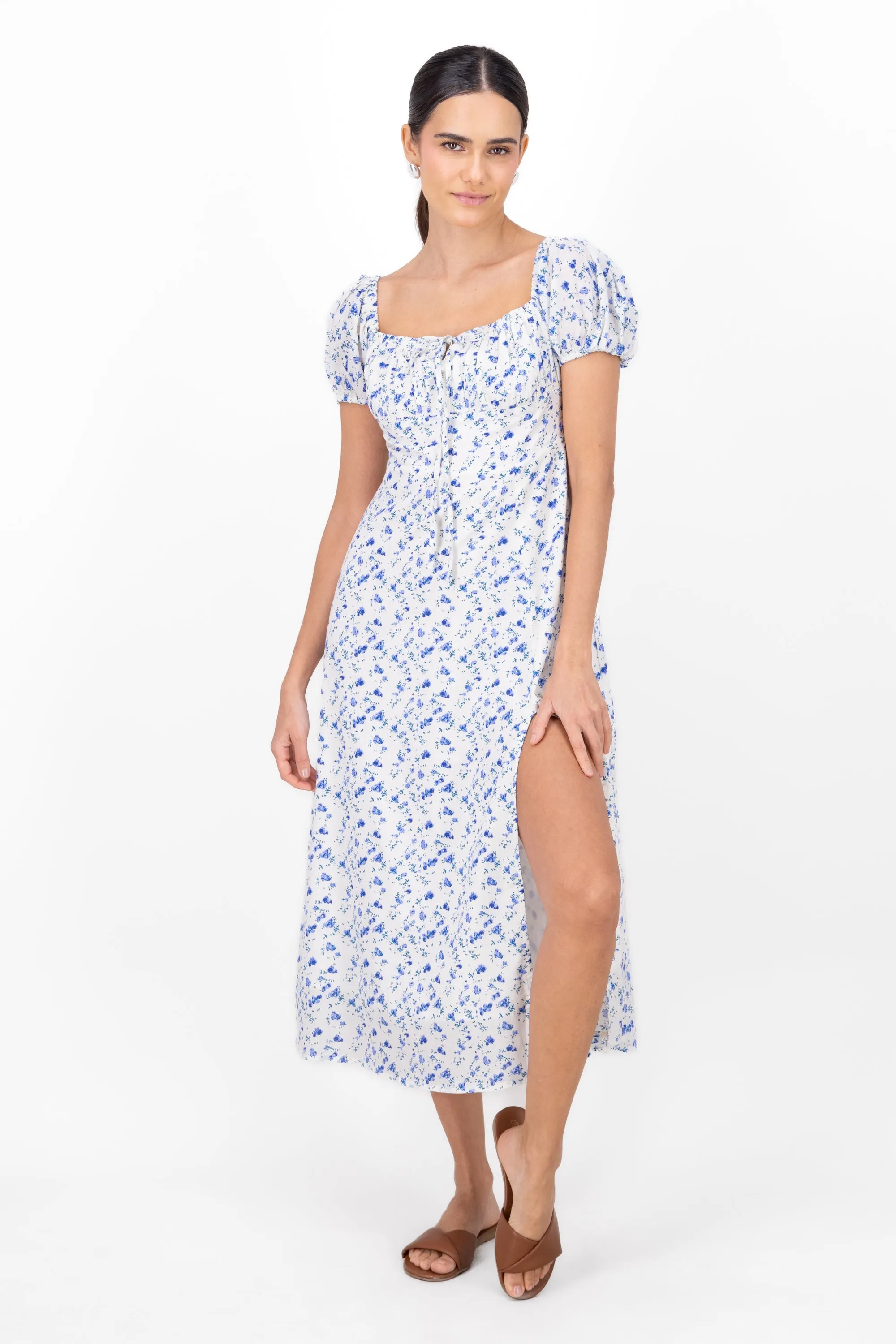 Vestido maxi print flores sold by Shasa