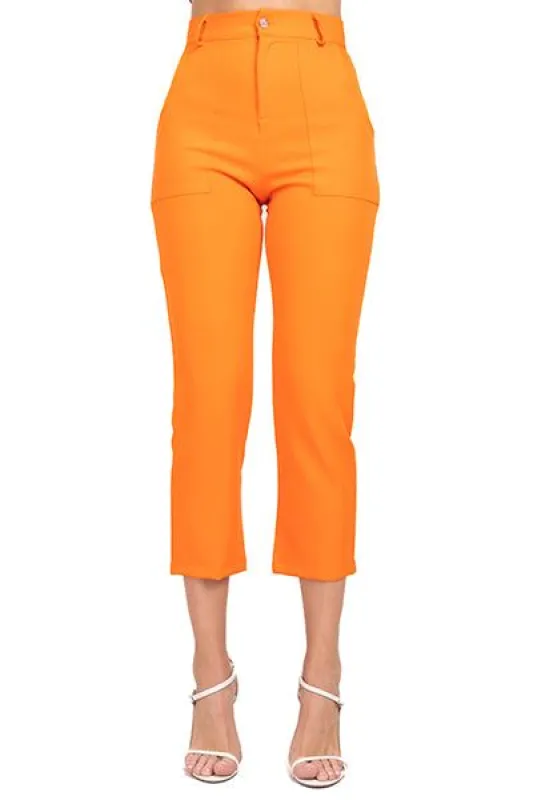 Pantalón Cintura Alta Capri Bolsas sold by Shasa