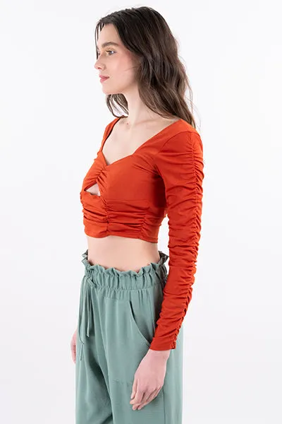 Top crop fruncido cutout busto sold by Shasa product image thumbnail 3