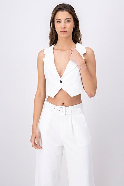 Chaleco crop sastre botón sold by Shasa product image thumbnail 5