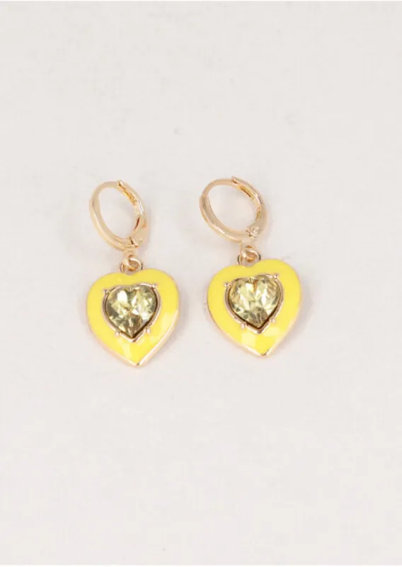 Aretes Corazon Esmaltado Color sold by Shasa
