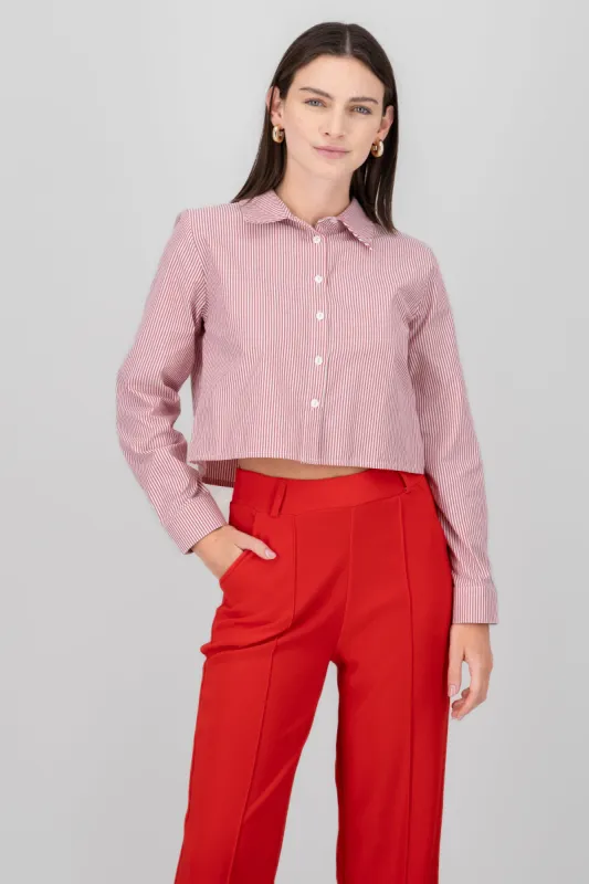 Camisa crop rayas sold by Shasa