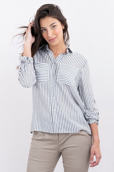 Camisa amplia elevadores manga rayas sold by Shasa