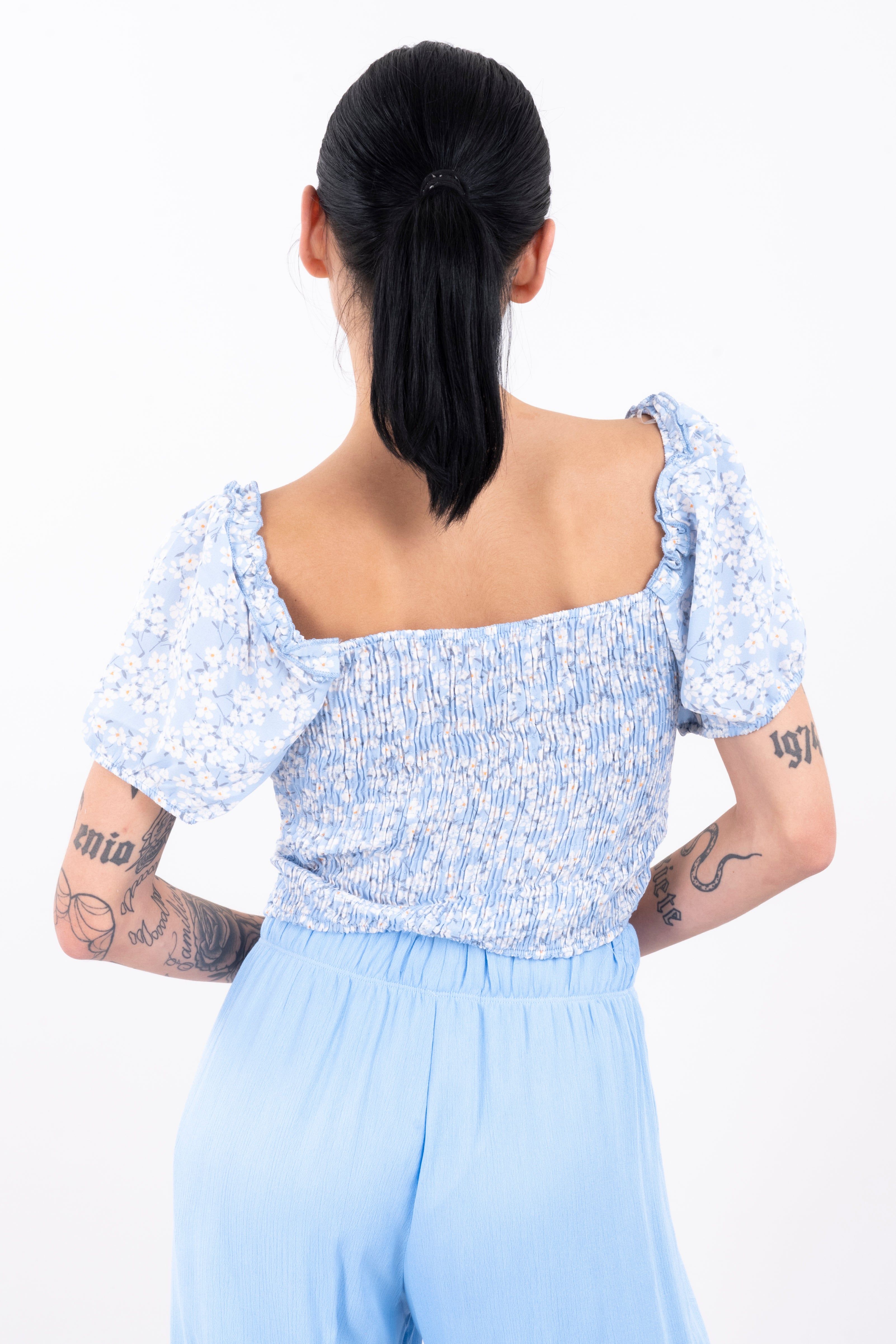 Blusa plisado cintas flores sold by Shasa product image thumbnail 4