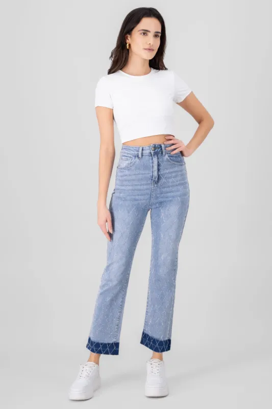 Jeans rhinestones degradado sold by Shasa