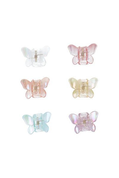 Set 6 pinzas mariposas multicolor sold by Shasa
