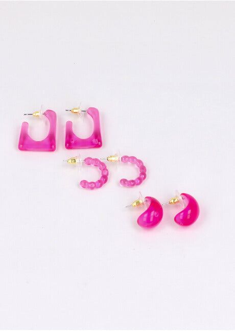 Set 3 Pares Arracadas Acrilico sold by Shasa