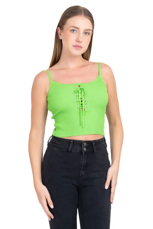 Top tirantes escote lace up sold by Shasa