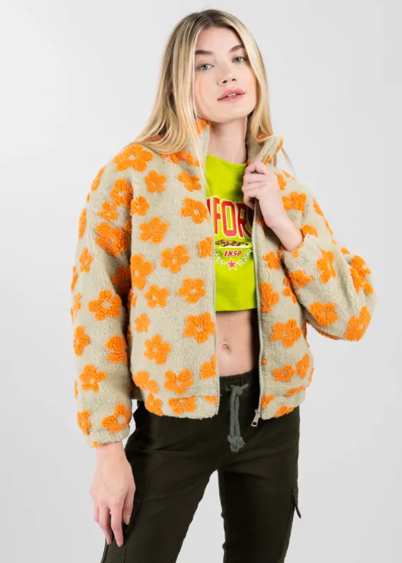 Chamarra peluche flores sold by Shasa