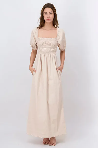 Vestido Maxi Manga Abullonada sold by Shasa