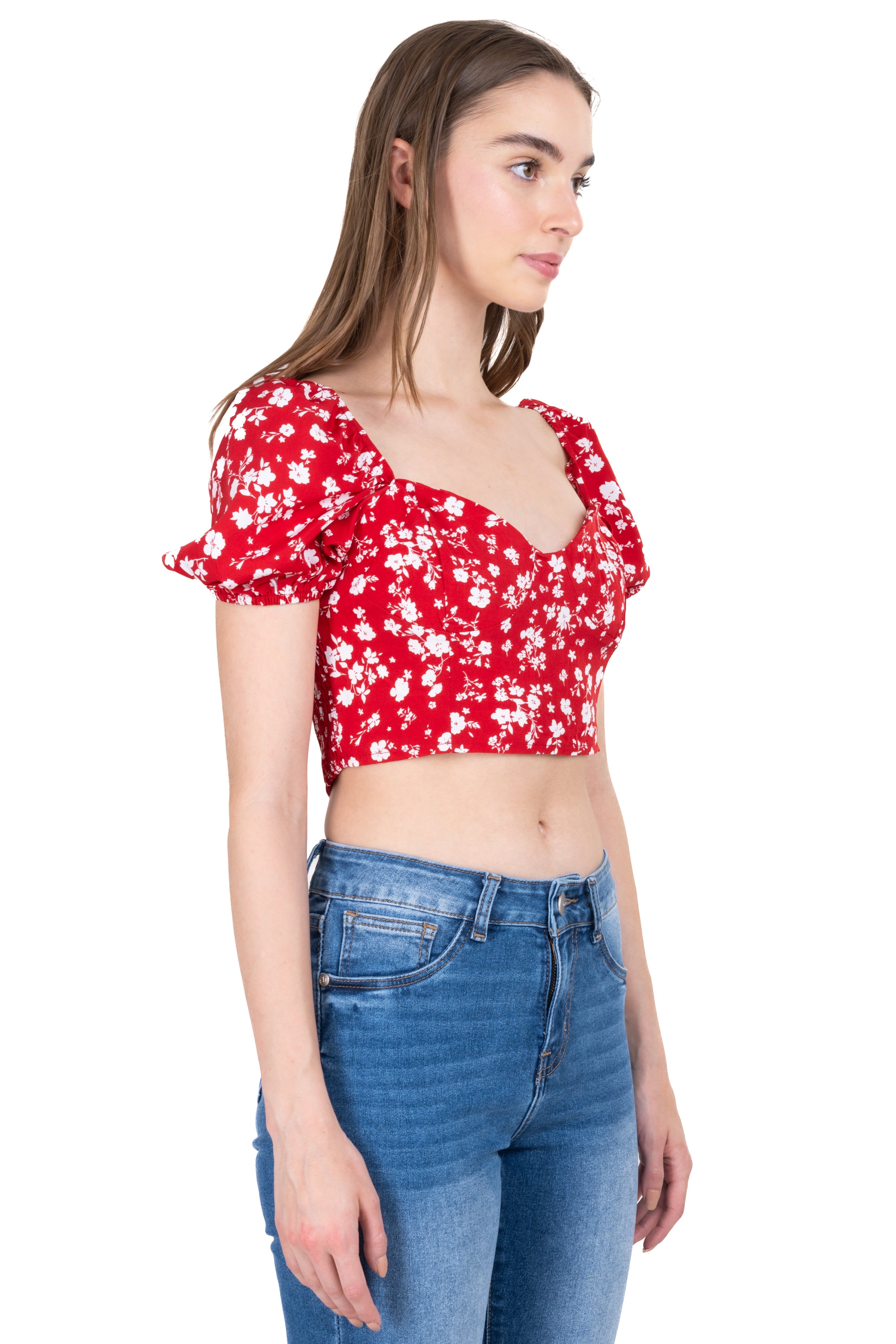 Blusa flores manga abullonada sold by Shasa product image thumbnail 3